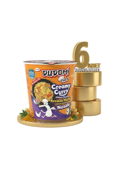 Dudomi Bardak Kremalı Körili Tavuk 6x80 Gr