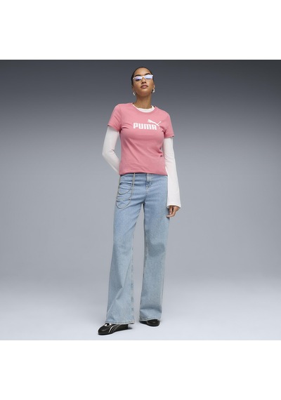 Puma Essentials No. 1 Kadın Pembe Günlük Stil T-shirt 68237125