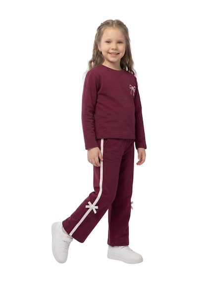 New Kids Kız Takım Çocuk Uzun Kol Fiyonk Brd Detaylı -91250 Bordo
