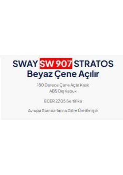 Sway 907 Stratos B-707 Çene Açılır Kask Beyaz