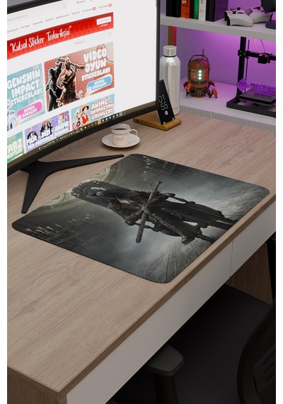 Bloodborne Kaymaz Dikişli Kauçuk Oyuncu Mousepad V1 - 48x40 Xl Gaming Mouse Pad Fare Altlığı
