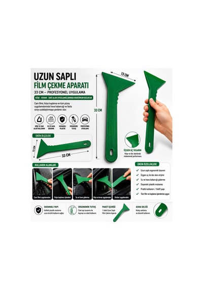 Uzun Saplı Film Çekme Aparatı Profesyonel Cam Film Uygulama Raklesi, Folyo Ve Kaplama Yardımcı Aparatı - 883760167