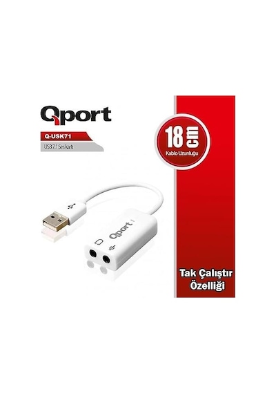 Qport Q-usk71 Usb To Soundcard 7.1 Usb Ses Kartı-191261