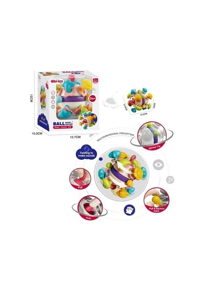 6 In 1 Diş Kaşıyıcı Bebek Topu- Çıngıraklı Oyuncak