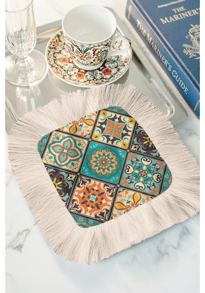 Oriental Lüks Mozaik Saçaklı Sunum Peçetesi - Akdeniz Bohem Mint Yeşili Bardak Altlığı Mendil Canlı Arduvaz Gri Oriental Lüks Mozaik Saçaklı Sunum Peçetesi - Akdeniz Bohem Mint Yeşili Bardak Altlığı Mendil Canlı Arduvaz Gri
