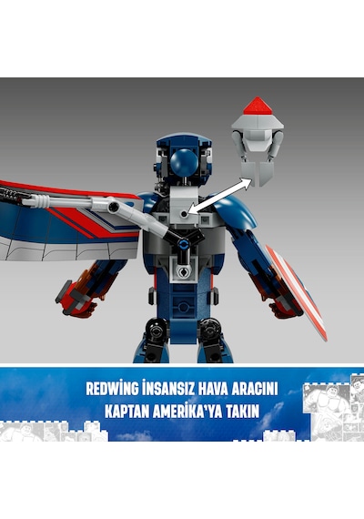 LEGO® Marvel Yeni Kaptan Amerika Yapım Figürü 76296 - 8 Yaş ve Üzeri Süper Kahraman Seven Çocuklar için Yaratıcı Oyuncak Yapım Seti (359P)