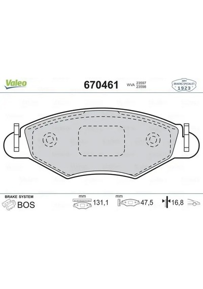 Peugeot 206 On Fren Balatasi 1.6 1999-2001 Valeo 670461