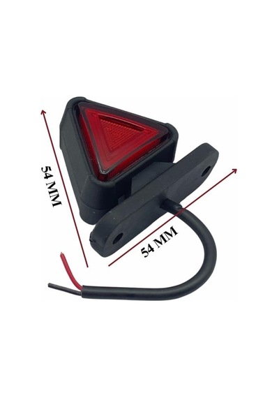 12v-24v Takoz Lambası Mini Üçgen Kırmızı-sarı Neon Edli 54 54 Mm