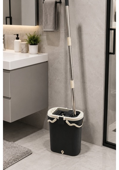 Vıpset Pro Tablet Mop Temizlik Seti %100 Temiz Su Antrasit Temiz & Kirli Su Ayrımlı Vp-601