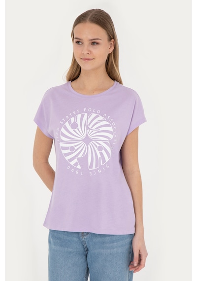 U.S. Polo Assn. Kadın Lila Bisiklet Yaka Tişört 50282896-VR034