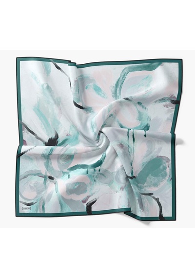 Silk Home Twill İpek Petal Eşarp Orman Yeşili 90x90 Çok Renkli
