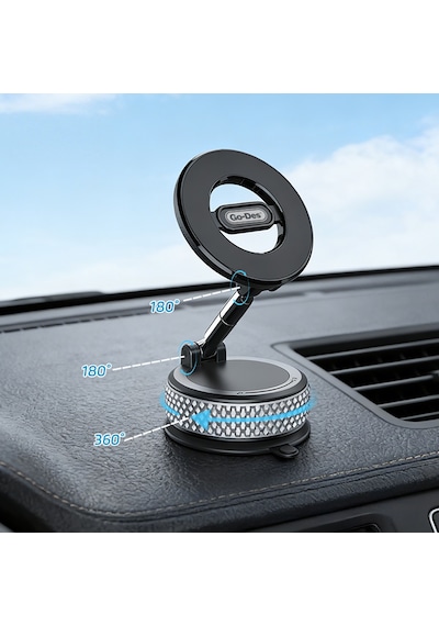 Go Des Gd-hd243 360 Derece Dönebilen Vakum Özellikli Magnetik Telefon Tutucu Siyah
