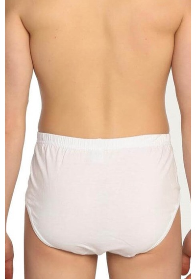 Tutku Erkek Penye Slip Külot - 4'lü Paket - Beyaz Beyaz