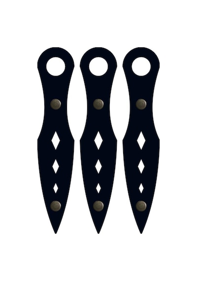 Ahşap Samuray Seti 3 Lü Katana Kılıcı + Kohga + Kunai  Siyah