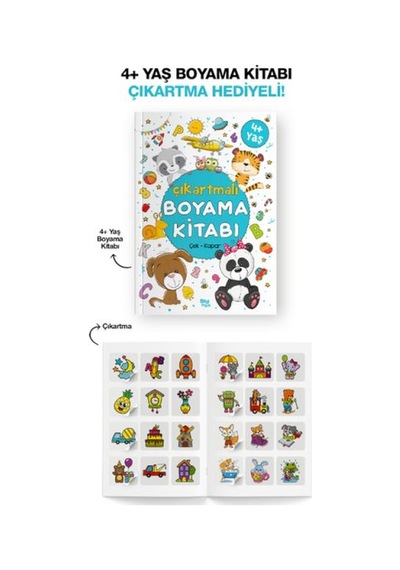 Çıkartmalı Boyama Kitabı 4 Yaş + - Kolektif - Bilgipark Yayınları