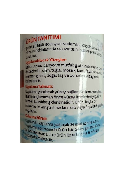 Karaaliler 1 Kg Şeffaf Su Geçirmez Izolasyon Sıvısı Inşaat Yalıtım Sıvısı Su Izolasyon Çatı-pencere-teras-balkon Sızıntıya Son