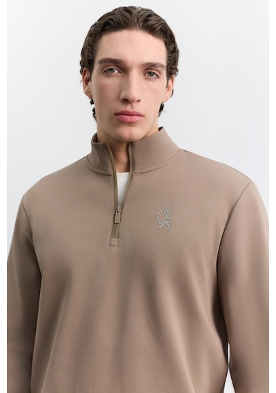 Avva Erkek Vizon Dik Yaka Fermuarlı Baskılı Kolay Ütülenen Pamuklu Regular Fit Sweatshirt A62y1310 Avva Erkek Vizon Dik Yaka Fermuarlı Baskılı Kolay Ütülenen Pamuklu Regular Fit Sweatshirt A62y1310