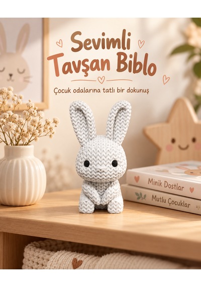 Örgü Dokulu Tavşan Biblo Dekoratif Figür