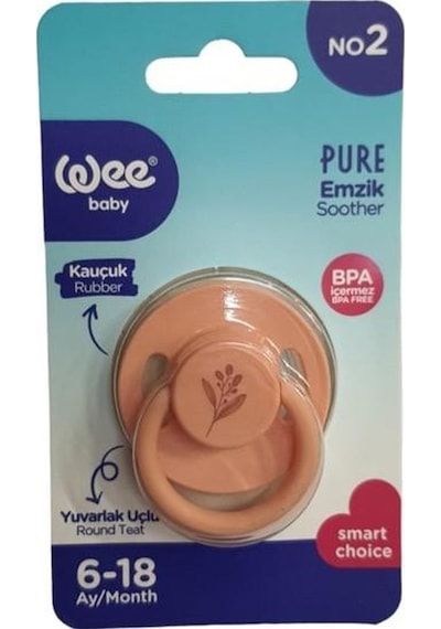 Wee Baby Pure Yuvarlak Uçlu Emzik 6-18 Ay No:2 Turuncu K:699 Turuncu