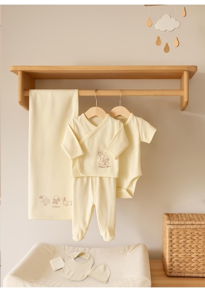 Kitikate Organik New Basic 10'lu Hastane Çıkış Seti Natural Krem