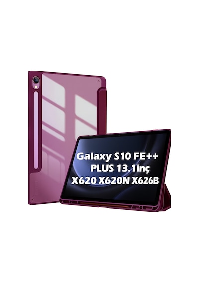 Samsung Galaxy Uyumlu Tab S10 Fe+ Plus 13.1inç Kılıf Grafiti Şeffaf Kalem Bölmeli X620 X626 Kapaklı Kılıf