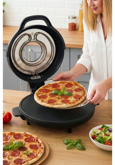 Lorenzo Pietra 12in1 Pizza Makinesi Lahmacun Tandır Ekmeği Bazlama Ve Fırın Yemekleri + Tepsi