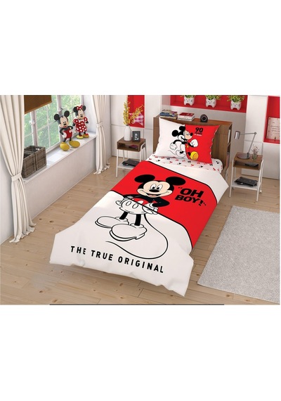 Taç Lisanslı Nevresim Takımı Tek Kişilik Çek Canlandır Mickey