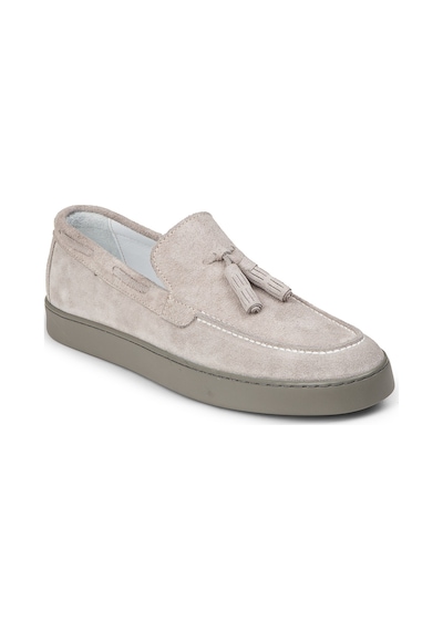 Deery Erkek Hakiki Süet Gri Püsküllü Loafer Ayakkabı - 01994mgrıc01 Gri