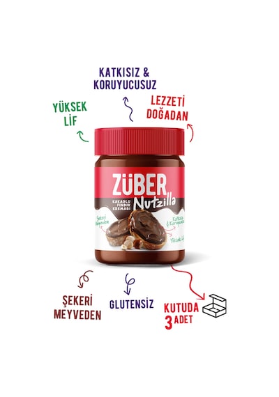 Nutzilla Fındık Kreması Kakaolu 315 G X 3 Adet