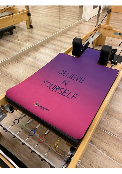 'belıeve In Yourself' Pembe Sloganlı Pilates Reformer Mat Pilat