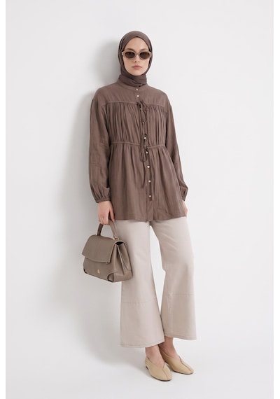 Armine Trend Bağcık Detaylı Büzgülü Düğmeli Tesettür Tunik Duman 26yt480 Gri Armine Trend Bağcık Detaylı Büzgülü Düğmeli Tesettür Tunik Duman 26yt480 Gri