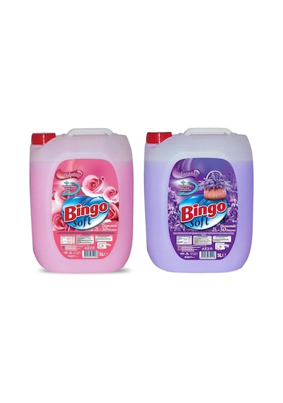 Bingo Soft Yumuşatıcı 5 Lt Gülpembe Ve Lavanta 2 Li Karma Paket 2'li Set