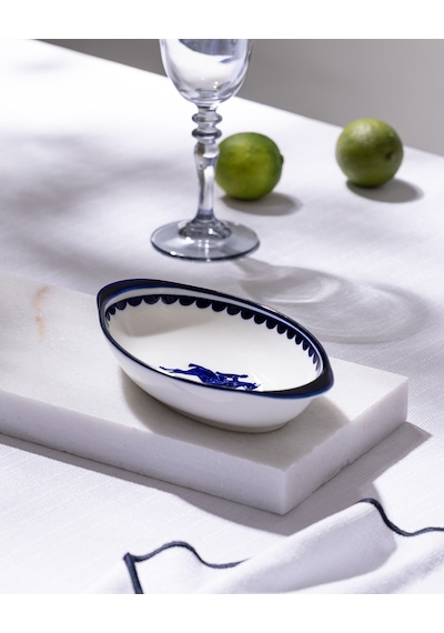 Madame Coco Reve Bleu Tierra Oval Tabak - 19 Cm - Mavi/beyaz 8684427225523 Çok Renkli