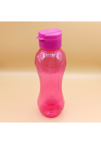 750 Ml Su Matarası Kapaklı Şeffaf Plastik Spor Ve Okul Matarası Pembe