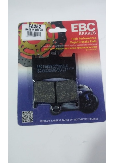 Ebc Fren Balatası Organik Fa252 2008-2016 Yamaha Tmax 500 Ön
