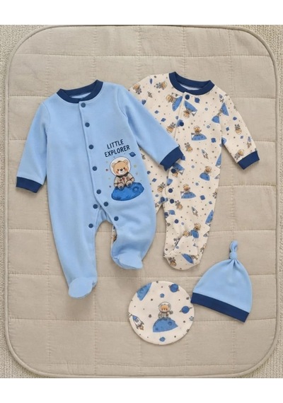Newworld Unisex Bebek 2 Li Little Explorer Tulum Seti Açık Mavi