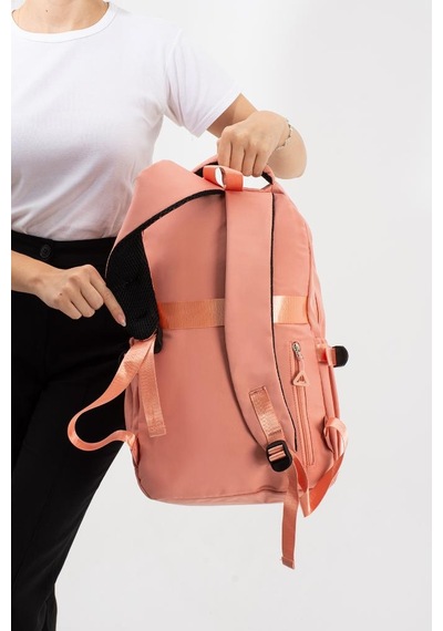 Ventis Unisex Kalemlikli Okul Çantası Lise Ortaokul 2'li Set Sırt Çantası 43 30 Cm Çok Cepli Vnt7-a Turuncu