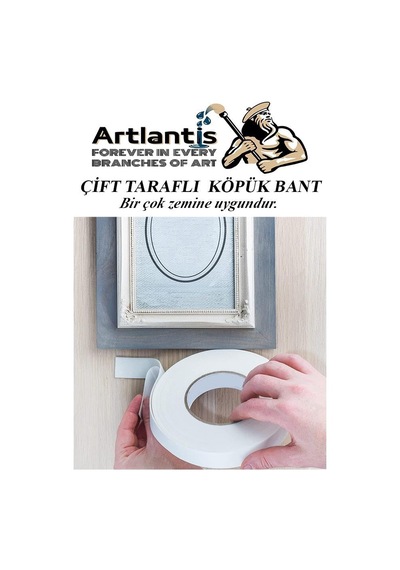 Çift Taraflı Bant Köpük Bant 38mm X 2mt 1 Adet Çerçeve Tablo Halı Yapıştırma Bandı İç Ve Dış Mekan Süper