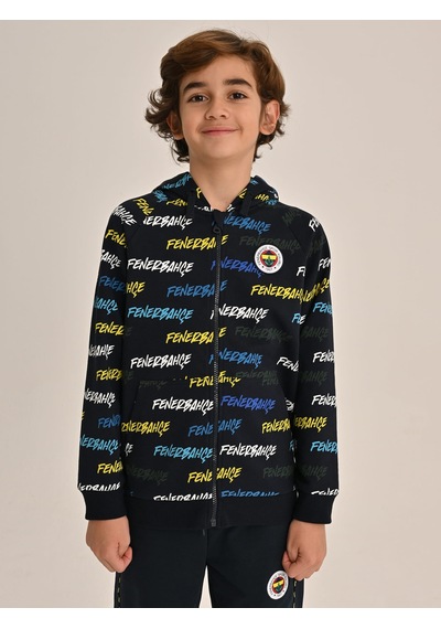 Fenerbahçe Lacivert Tribün Pattern Çocuk Sweatshirt Fb Laci Yeni