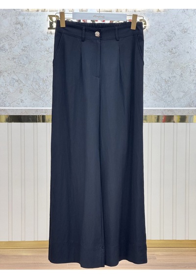 Sentez Sz-5636-s Siyah Renk Abelia Kısa Geniş Paça Pantolon Çok Renkli