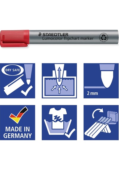 Staedtler 356 Wp4 Lumocolor Flipchart Markör Yuvarlak Uçlu 4'lü Diğer
