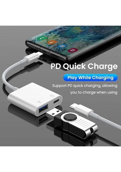 Type-c To Usb 3.0 Konvertör İphone 16 Serisi Uyumlu Samsung Xiaomi Huawei Uyumlu Çevirici Flash Disk Usb Bellek Kullanak İçin Zr570