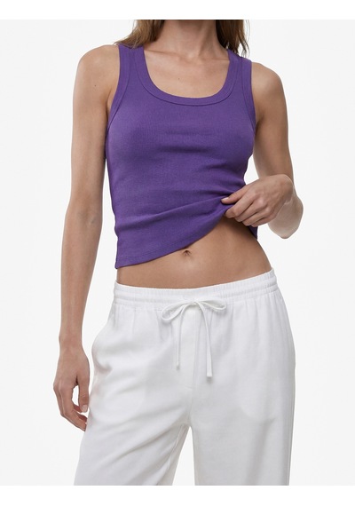 Koton Pamuklu U Yaka Slim Fit Atlet Mor 6sak10269ek