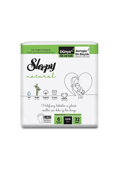 Sleepy Natural Bebek Bezi No:6 32'li Xlarge