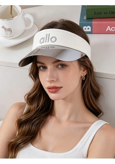 Valkyrie Kadın Beyaz Aynalı Vizör Şapka Ayarlanabilir Güneşlik Tenis Golf Spor Şapkası