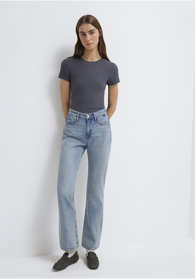 Mavi - Antrasit Tencel Basic Tişört 1612904-83620 Antrasit
