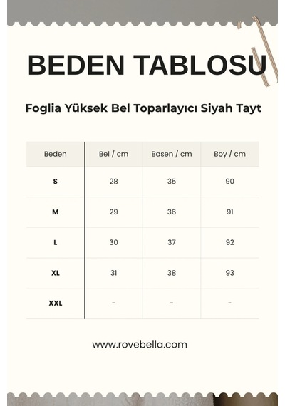 Rovebella Foglia Yüksek Bel Toparlayıcı Siyah Tayt