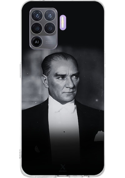 Oppo Reno 5 Lite Uyumlu Zarafet Ve Asalet: Atatürk Smokinli Baskılı Silikon Kılıf Renkli