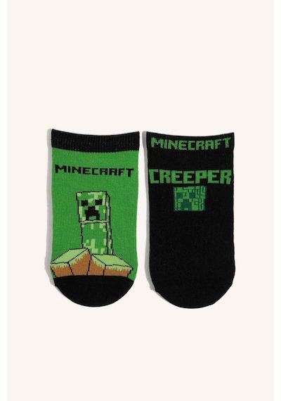 Defacto Minecraft Lisanslı 3lü Pamuklu Patik Karma Çorap Erkek Çocuk I1012a8nskr1 Çok Renkli-kr1