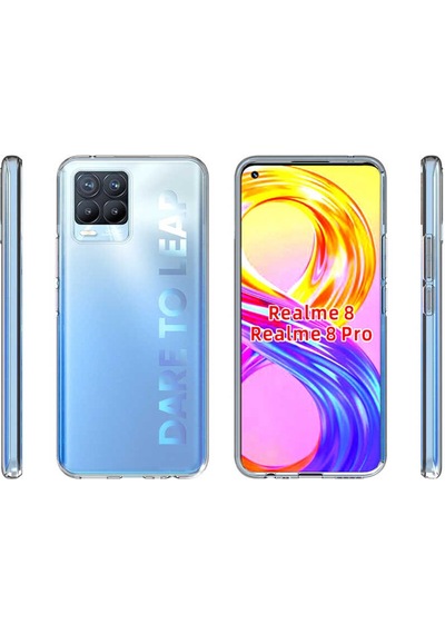 Realme 8 Pro Kılıf Uzrm Süper Silikon Kapak - Renksiz Renksiz